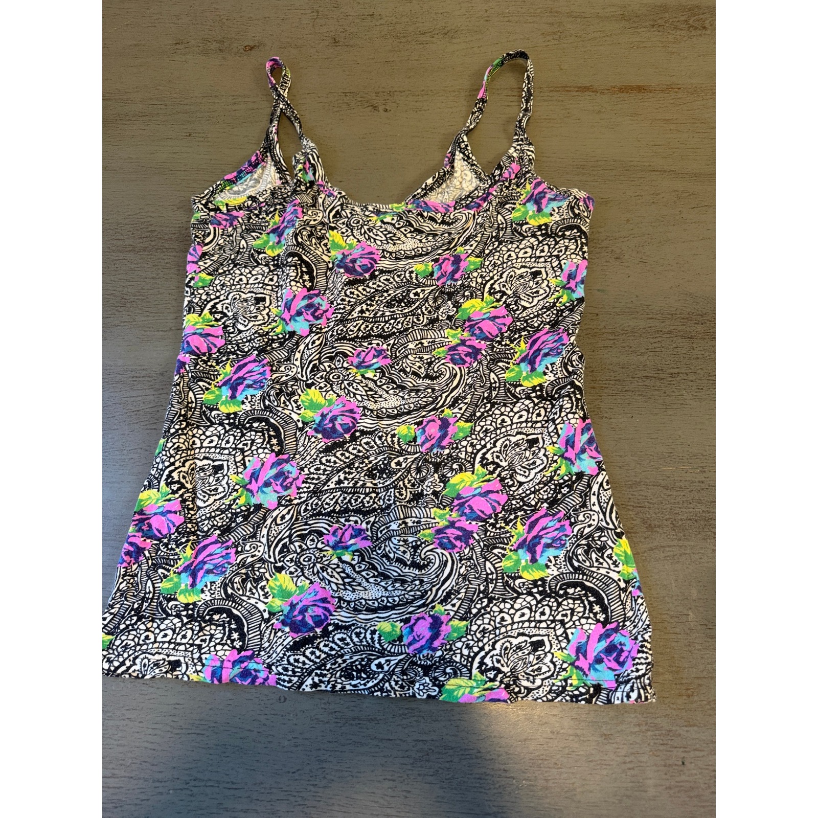 No Boundaries Floral Paisley Cami Tank Top Xl 15-17 Mixed Print